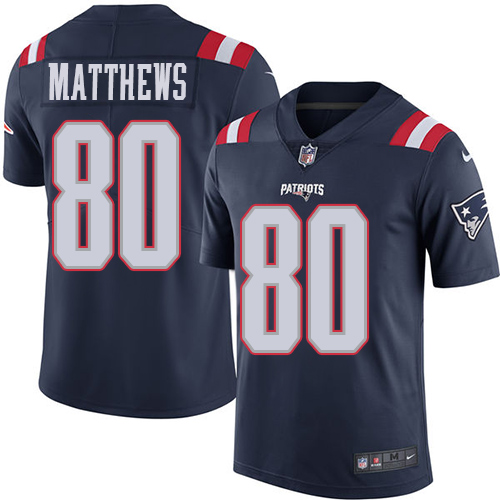 Nike Patriots #80 Jordan Matthews Navy Blue Men's Stitched NFL Limited Rush Jersey - Click Image to Close